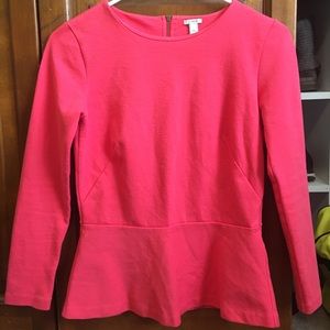 J crew coral pink peplum top